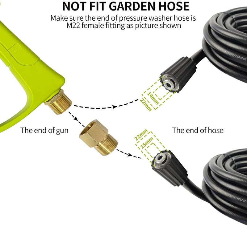 ESP EXTRA-SENSORY PERCEPTION ESP Car Wash Foam Gun High Pressure Car Washer Household Water Gun Foam Generator Washing Blaster 5 Nozzle Tip M22 Adapter with 1 Liter Bottle Washing Mitts Towel - Image 5